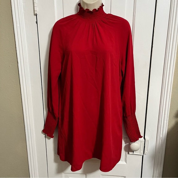 Amanda Uprichard Scarlett Red Noemi Mini Smocked Dress Small I2 - Picture 3 of 9